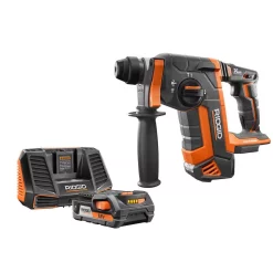 Hot Sale 👍 Power Multi Tools RIDGID 18-Volt OCTANE Brushless 1 In. SDS-Plus Rotary 🔨 Hammer With 18-Volt 2.0 Ah Lithium-Ion Battery And Charger Kit 🔥