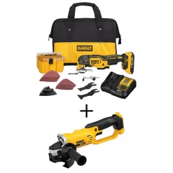 Coupon ⭐ Power Multi Tools DEWALT 20-Volt MAX XR Cordless Brushless 3-Speed Oscillating Multi-Tool With (1) 20-Volt 2.0Ah Battery & 4-1/2 In. Grinder 🥰