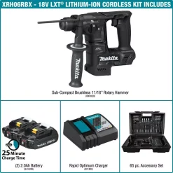 Promo 💯 Power Multi Tools Makita 18V LXT Sub-Compact Brushless Cordless 11/16 In. Rotary 🔨 Hammer Kit, Accepts SDS-PLUS Bits, 65 Pc. Accessory Set (2.0 Ah) 🌟 -metalworking-tools Sales Store unnamed file 1436