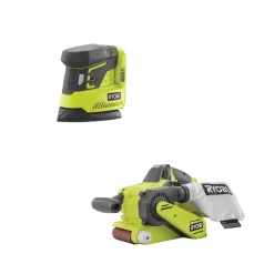Buy π― Sanders RYOBI 18-Volt ONE+ Cordless Brushless Belt Sander With Dust Bag And Corner Cat Sander With Sample Sandpaper (Tools Only) β