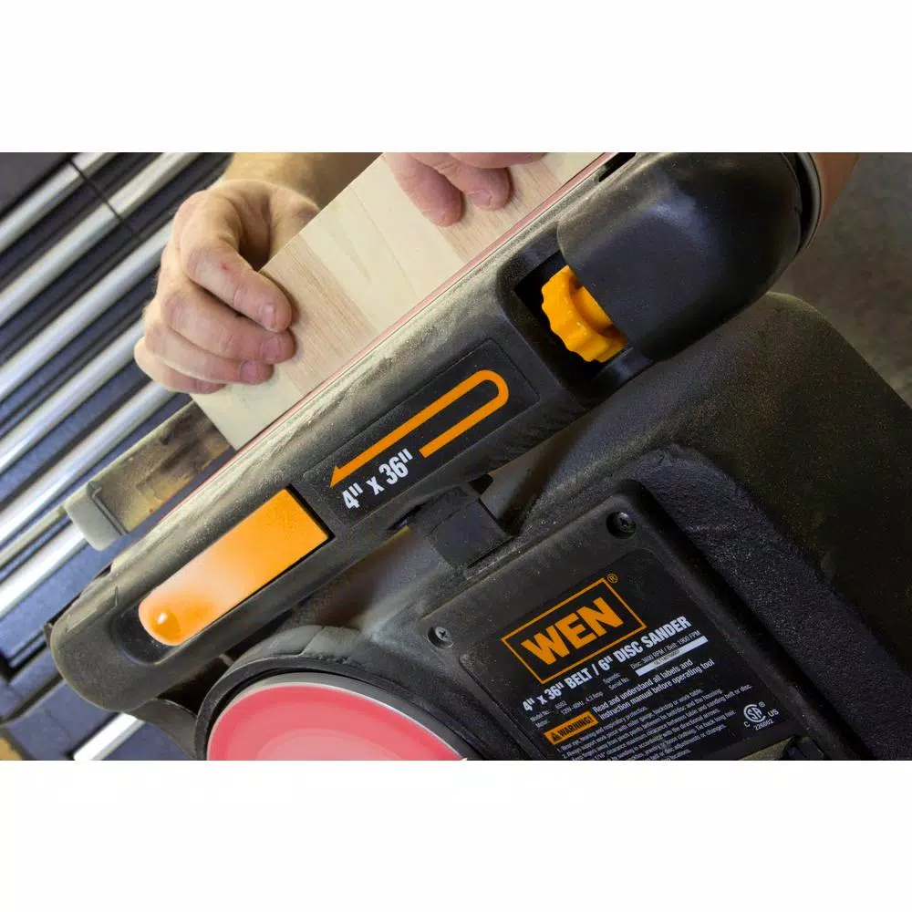 Outlet π Sanders WEN 4.3 Amp Corded 4 In. X 36 In. Belt And 6 In. Disc Sander With Cast Iron Base π 6 Outlet π Sanders WEN 4.3 Amp Corded 4 In. X 36 In. Belt And 6 In. Disc Sander With Cast Iron Base π - Image 6