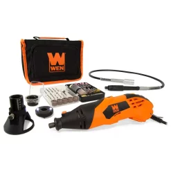 Hot Sale 🔔 Power Multi Tools WEN 1.4 Amp High-Powered Variable Speed Rotary Tool With Cutting Guide, LED Collar, 100+ Accessories, Case And Flex Shaft 👍