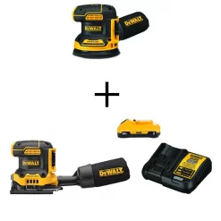 Best deal ⭐ Sanders DEWALT 20-Volt MAX XR Cordless Brushless 1/4 Sheet Sander With 5 In. Random Orbital Sander, (1) 20-Volt Battery 3.0Ah & Charger 🌟