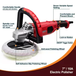 Best Sale ⌛ Sanders Boyel Living 10 Amp Corded 7 In. Sander Polisher Buffer Variable Speed With Lock-on Button 😉 -metalworking-tools Sales Store unnamed file 2248