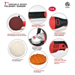 Best Sale ⌛ Sanders Boyel Living 10 Amp Corded 7 In. Sander Polisher Buffer Variable Speed With Lock-on Button 😉 -metalworking-tools Sales Store unnamed file 2249