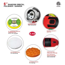 Best deal ❤️ Sanders Boyel Living 6 Amp Corded 6 In. Orbital Sander Polisher Machine 6 Variable Speed 6500 RPM ✔️ -metalworking-tools Sales Store unnamed file 2433