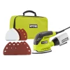 Flash Sale 😍 Sanders RYOBI 1.2 Amp Corded 5.5 In. Corner Cat Sander With Dust Bag, Sample Sandpaper, And Storage Case 🛒
