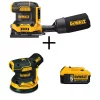 Best deal 😍 Sanders DEWALT 20-Volt MAX XR Cordless Brushless 1/4 Sheet Sander With 5 In. Random Orbital Sander & (1) 20-Volt Battery 5.0Ah 🛒