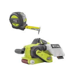 Flash Sale ❤️ Sanders RYOBI 18-Volt ONE+ Cordless Brushless 3 In.x18 In. Belt Sander With Dust Bag And 80-Grit Sanding Belt With 16 Ft. Tape Measure 👍