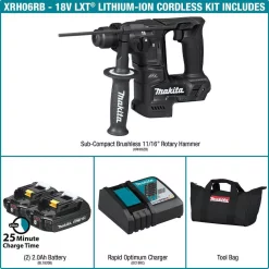 Coupon 🎁 Power Multi Tools Makita 18-Volt LXT Lithium-Ion Sub-Compact Brushless Cordless 11/16 In. Rotary 🔨 Hammer Kit, Accepts SDS-PLUS Bits (2.0Ah) 🔔 -metalworking-tools Sales Store unnamed file 339
