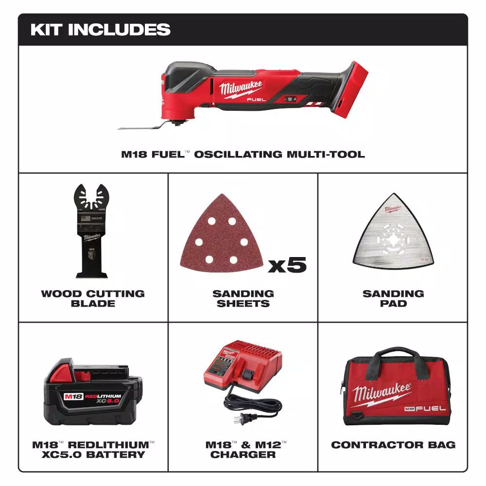 Deals 👏 Power Multi Tools Milwaukee M18 FUEL 18-Volt Lithium-Ion Cordless Brushless Oscillating Multi-Tool Kit With One 5.0 Ah Battery, Charger And Tool Bag 😉 2 Deals 👏 Power Multi Tools Milwaukee M18 FUEL 18-Volt Lithium-Ion Cordless Brushless Oscillating Multi-Tool Kit With One 5.0 Ah Battery, Charger And Tool Bag 😉 - Image 2