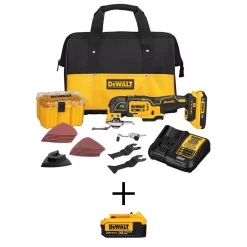 Promo 🔔 Power Multi Tools DEWALT 20-Volt MAX XR Cordless Brushless 3-Speed Oscillating Multi-Tool With (1) 20-Volt 2.0Ah Battery & (1) 4.0Ah Battery 🔔
